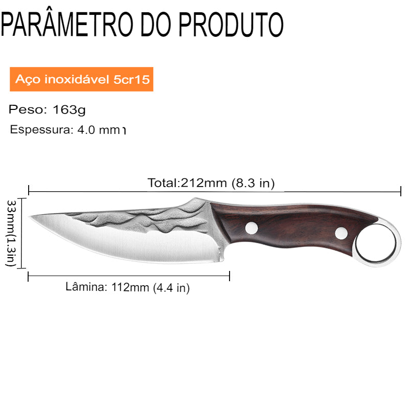 Faca King™ - Forjado à mão com Aço Carbono [BRINDE BAINHA DE COURO]