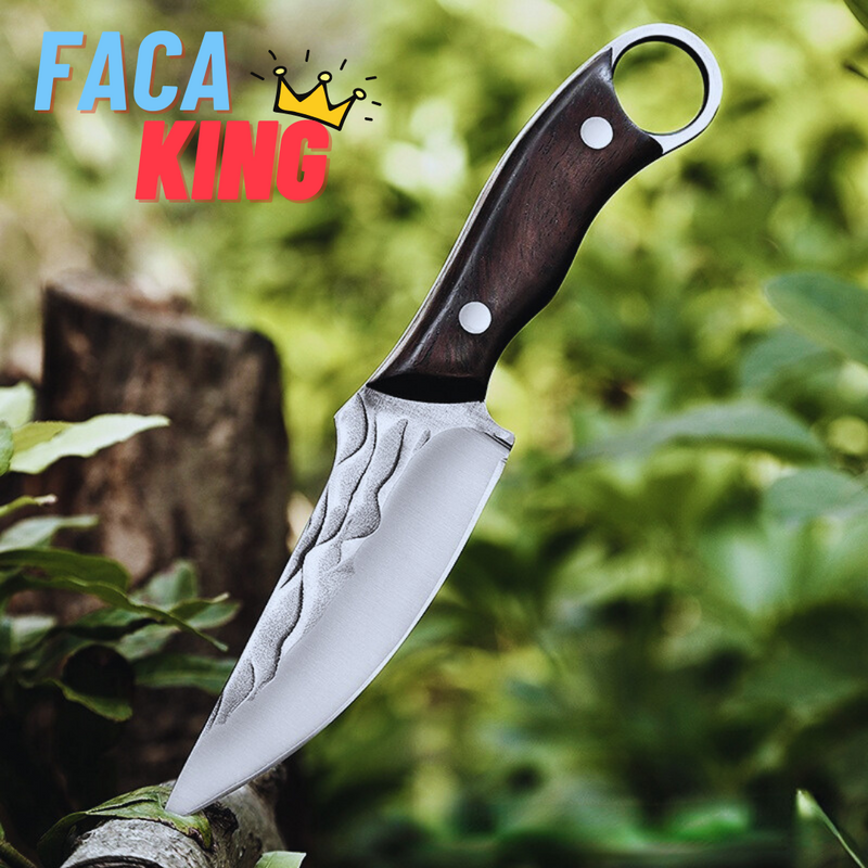 Faca King™ - Forjado à mão com Aço Carbono [BRINDE BAINHA DE COURO]