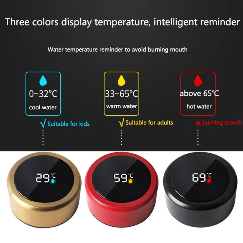 Garrafa Térmica Inteligente 500ml com display controlador de temperatura e caneca, praticidade na hora da sua bebida quente. Evolução Marketplace