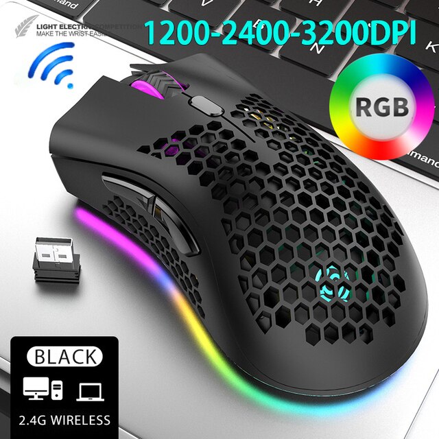 Mouse BM600 USB 2.4Ghz sem fio, Recarregável combo Light, ótimo para jogos e um design futurista. Evolução Marketplace