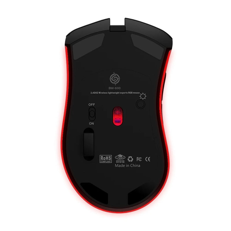 Mouse BM600 USB 2.4Ghz sem fio, Recarregável combo Light, ótimo para jogos e um design futurista. Evolução Marketplace