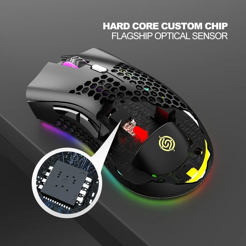 Mouse BM600 USB 2.4Ghz sem fio, Recarregável combo Light, ótimo para jogos e um design futurista. Evolução Marketplace