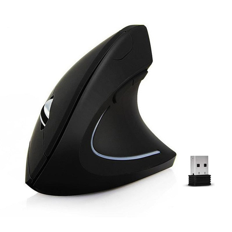 Mouse Óptico de Quinta Geração com um design futurista, sem fio e na posição vertical, mais conforto para sua mão. Evolução Marketplace