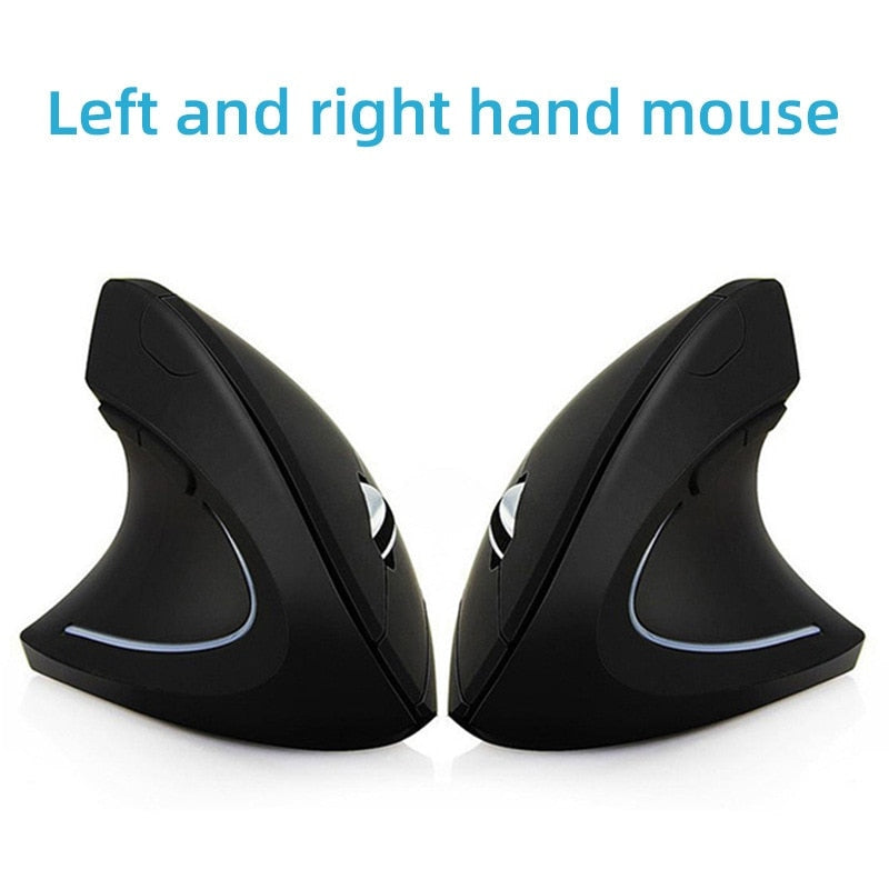 Mouse Óptico de Quinta Geração com um design futurista, sem fio e na posição vertical, mais conforto para sua mão. Evolução Marketplace