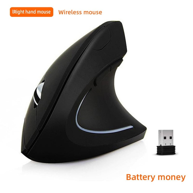 Mouse Óptico de Quinta Geração com um design futurista, sem fio e na posição vertical, mais conforto para sua mão. Evolução Marketplace